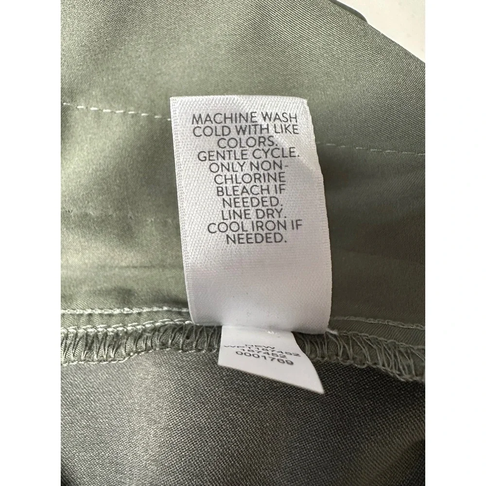 J. Jill Women Wearever Refined Woven Trousers 12 Petite Olive Green Workwear